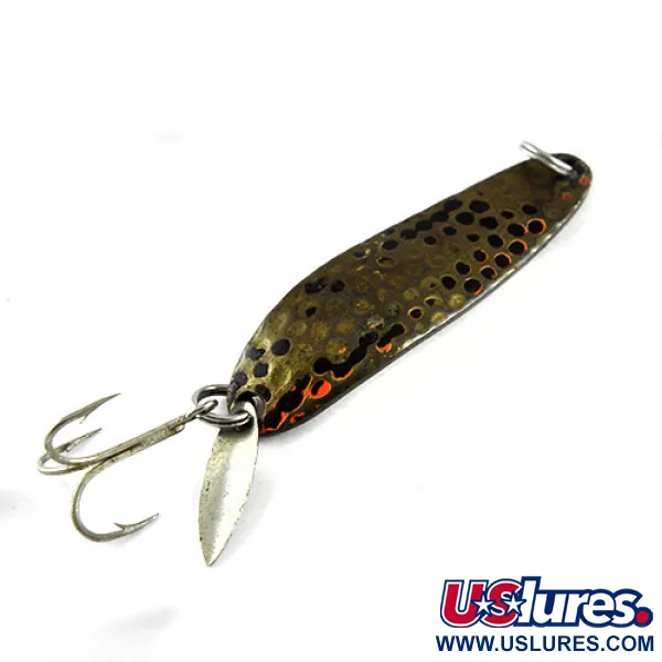 Vintage  Luhr Jensen Krocodile Die #3, 1/3oz Bronze (Brass) / Black fishing spoon #1066