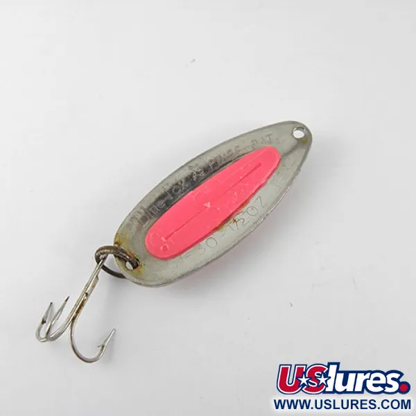 Vintage  Blue Fox Pixee, 1/2oz Nickel / Red fishing spoon #1077