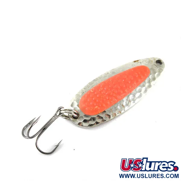 Vintage  Blue Fox Pixee, 1/2oz Nickel / Orange fishing spoon #1078