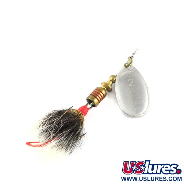 Vintage   Mepps Aglia 2 dressed, 3/16oz Nickel spinning lure #1083