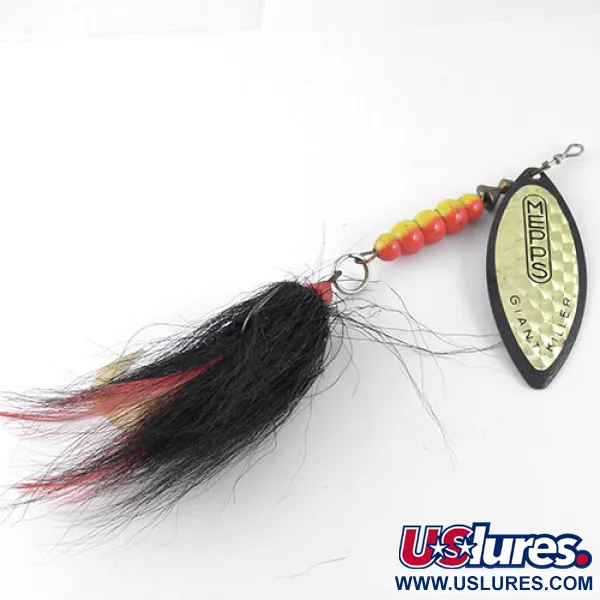 Vintage   Mepps Giant Killer, 1oz Black / Hologram spinning lure #1088