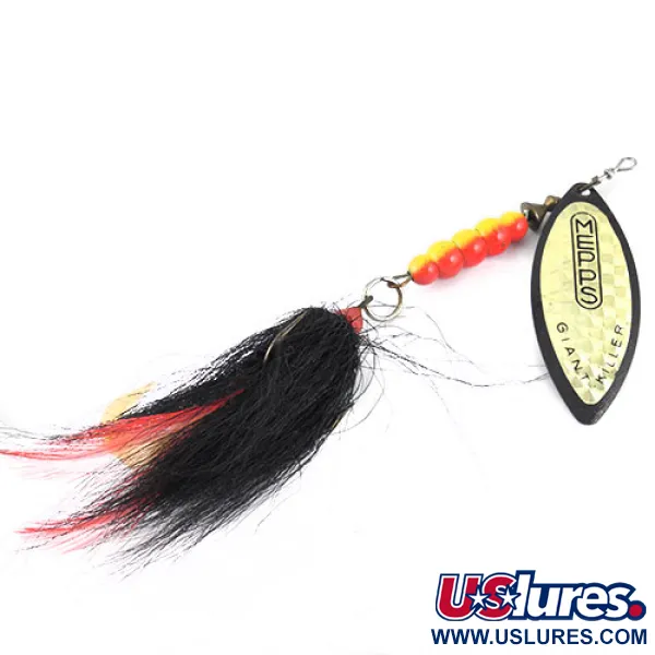 Vintage   Mepps Giant Killer, 1oz Black / Hologram spinning lure #1088