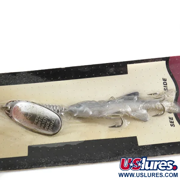   Mepps 3 Comet (with soft bait), 3/5oz Nickel spinning lure #1093