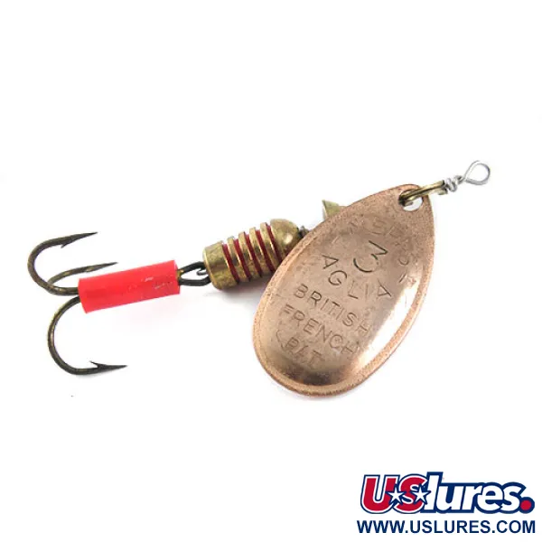 Vintage   Mepps Aglia 3, 1/4oz Bronze (Brass) spinning lure #1099