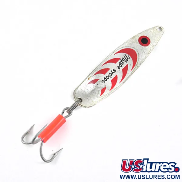 Vintage   Mepps Syclops 2, 3/5oz Nickel / Red fishing spoon #1108