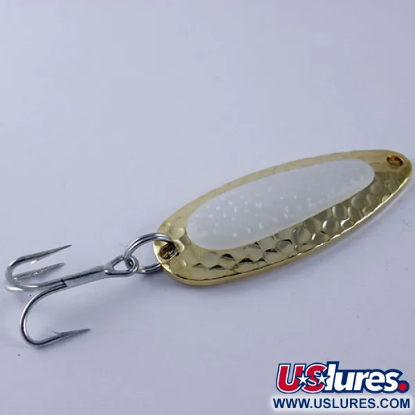   Blue Fox Pixee Glow, 1/2oz Gold / White (Glow in Dark) fishing spoon #1111