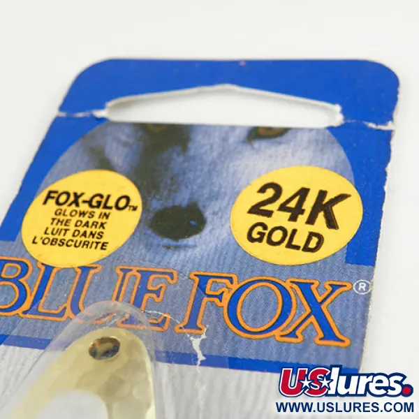   Blue Fox Pixee Glow, 1/2oz Gold / White (Glow in Dark) fishing spoon #1111