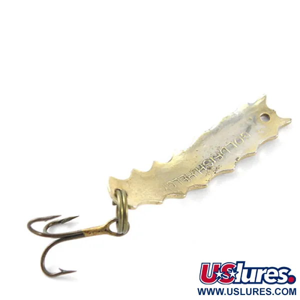 Vintage  Al's gold fish Goldfish Helgy, 1/8oz Nickel / Gold fishing spoon #1124