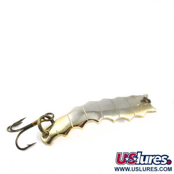 Vintage  Al's gold fish Goldfish Helgy, 1/8oz Nickel / Gold fishing spoon #1124