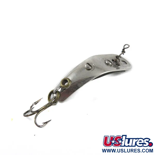 Vintage  Helin Tackle Helin Swinmming Spoon 125, 3/32oz Nickel / Frog (Green and Yellow) fishing spoon #1157