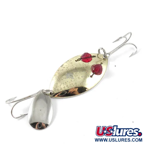 Vintage  Hofschneider Red Eye junior, 1/2oz Gold fishing spoon #1195