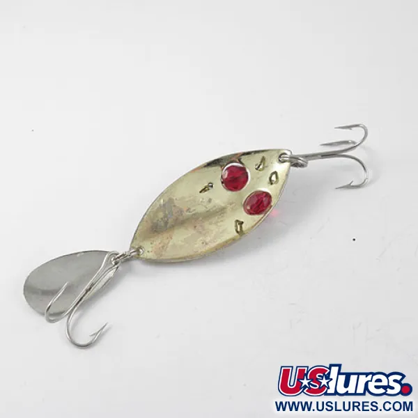 Vintage  Hofschneider Red Eye junior, 1/2oz Gold fishing spoon #1195