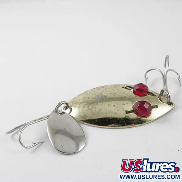 Vintage  Hofschneider Red Eye junior, 1/2oz Gold fishing spoon #1195