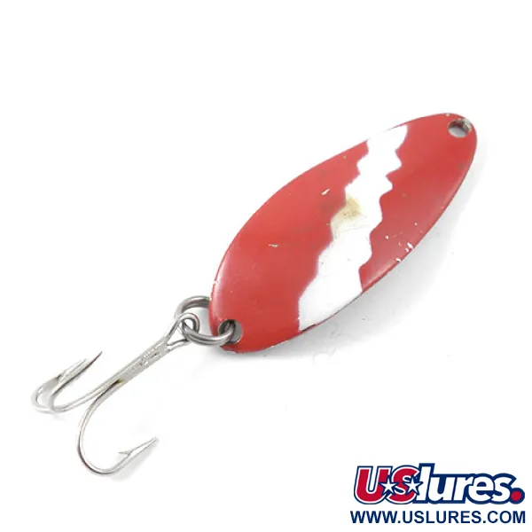 Vintage  Seneca Little Cleo (Hula Girl), 1/3oz Red / White / Nickel fishing spoon #1198