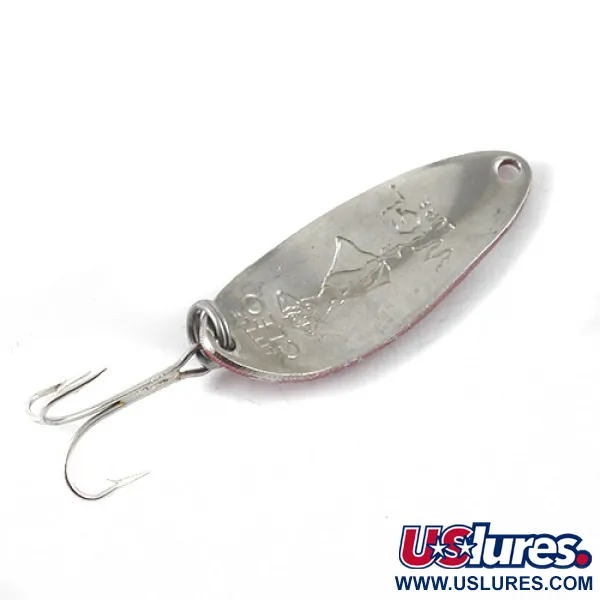 Vintage  Seneca Little Cleo (Hula Girl), 1/3oz Red / White / Nickel fishing spoon #1198