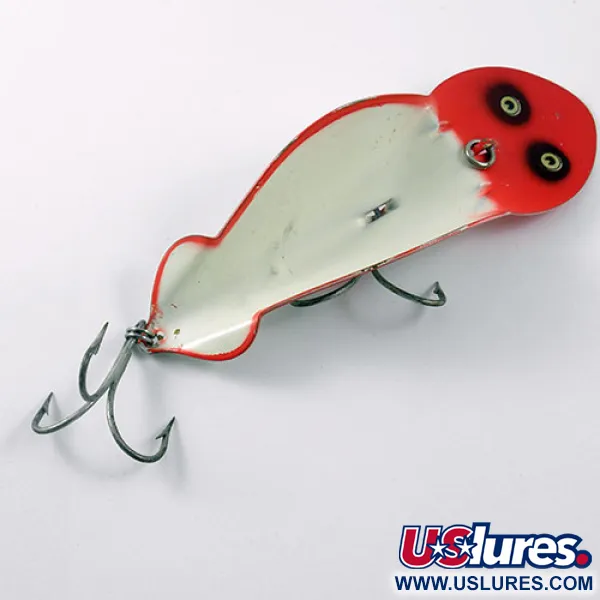 Vintage   Buck Perry spoonplug, 3/4oz Red / White fishing spoon #1207