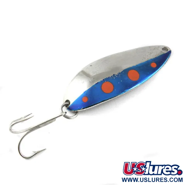 Vintage  Seneca Little Cleo (Hula Girl), 1/2oz Nickel / Blue / Red fishing spoon #1210