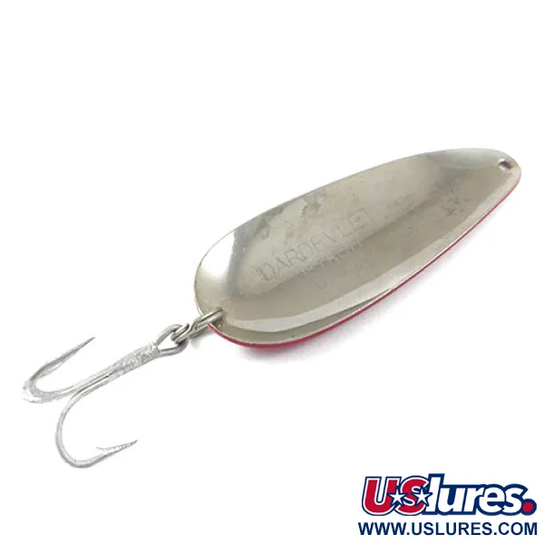 Vintage  Eppinger Dardevle Dardevlet , 3/4oz Red / White / Nickel fishing spoon #1221