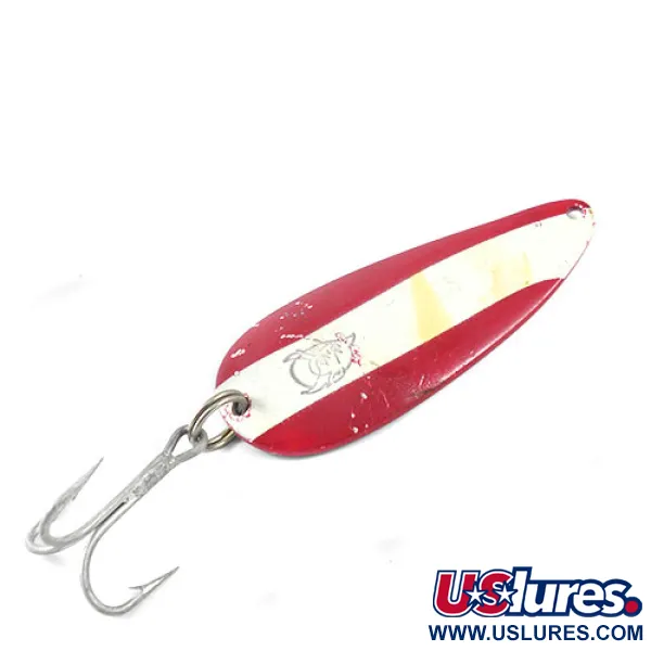 Vintage  Eppinger Dardevle Dardevlet , 3/4oz Red / White / Nickel fishing spoon #1221