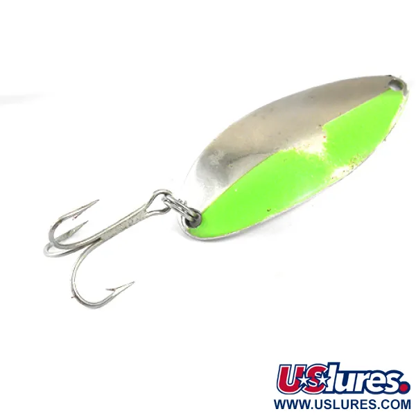 Vintage  Seneca Little Cleo (Hula Girl)​, 1/2oz Nickel / Green fishing spoon #1227