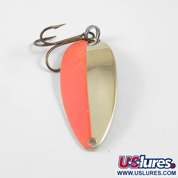 Vintage  Seneca Little Cleo (Hula Girl), 1/2oz Gold / Fluorescent Orange fishing spoon #1240