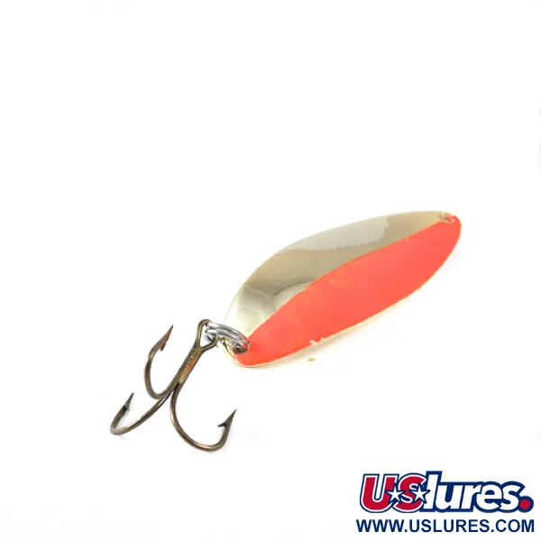 Vintage  Seneca Little Cleo (Hula Girl), 1/2oz Gold / Fluorescent Orange fishing spoon #1240