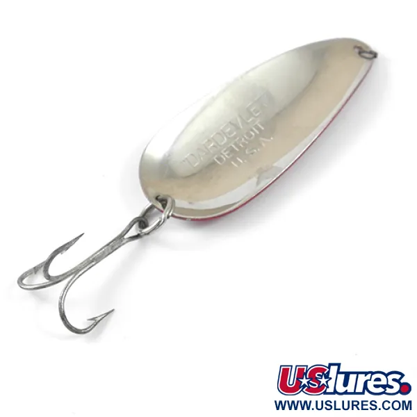 Vintage  Eppinger Dardevle Dardevlet , 3/4oz Red / White / Nickel fishing spoon #1252
