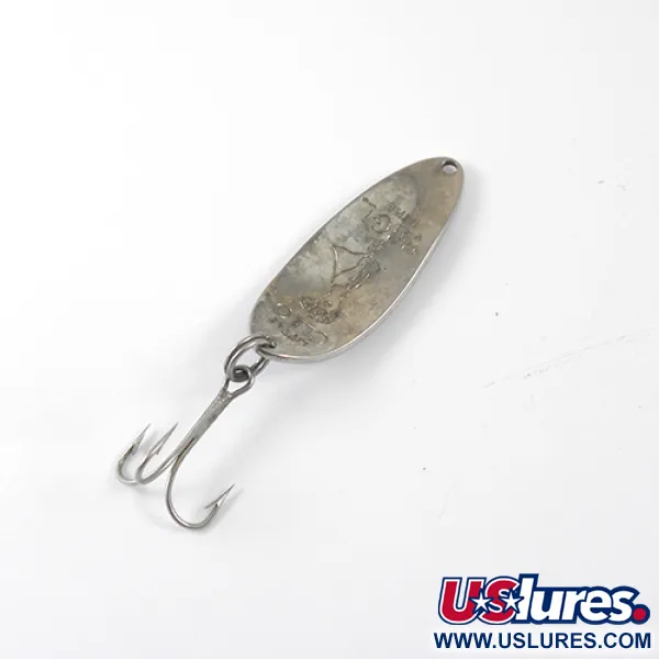 Vintage  Seneca Little Cleo (Hula Girl), 1/3oz Nickel / Blue fishing spoon #1259