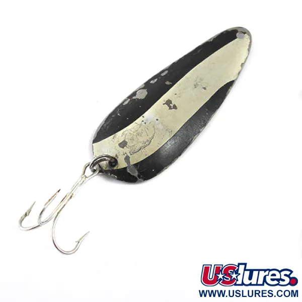 Vintage  Eppinger Dardevle Dardevlet , 3/4oz Black / White / Nickel fishing spoon #1260