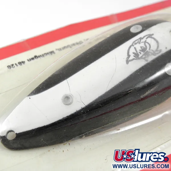  Eppinger Dardevle Dardevlet Feathered Weedless, 3/4oz Black / White / Nickel fishing spoon #1270