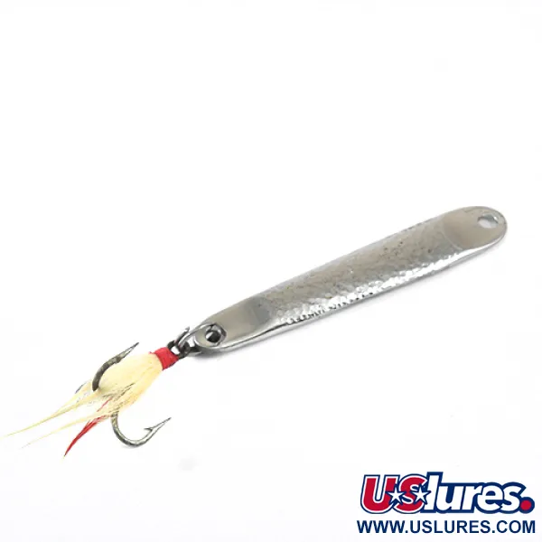 Vintage   Hopkins No=Eql hammerd, 1 1/4oz Nickel fishing spoon #1280
