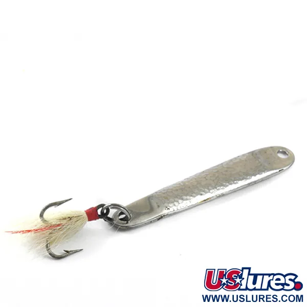 Vintage   Hopkins No=Eql hammerd, 1 1/4oz Nickel fishing spoon #1280