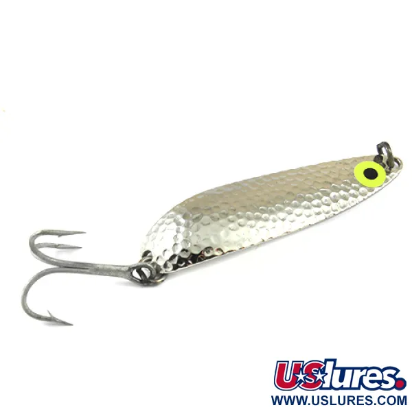 Vintage  Luhr Jensen Krocodile Die #5, 1oz Nickel (Hammered Nickel) fishing spoon #1281