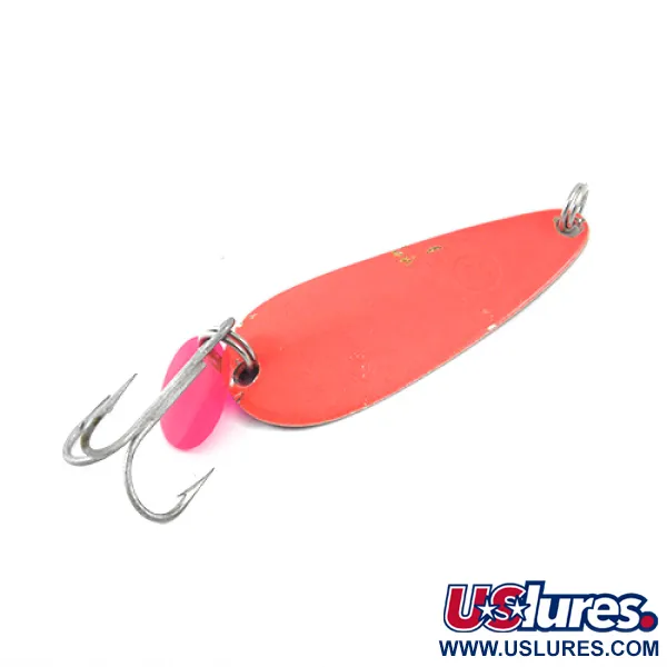 Vintage  Luhr Jensen Les Devis Hot Rod, 1/2oz Nickel / Orange fishing spoon #1285