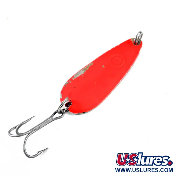 Vintage  Luhr Jensen Les Davis Hotrod, 1/2oz Bright Orange / Nickel fishing spoon #1320