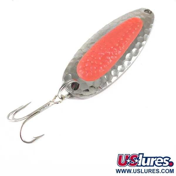 Vintage   Blue Fox Pixee , 1/2oz Nickel / Fluorescent Orange fishing spoon #1325