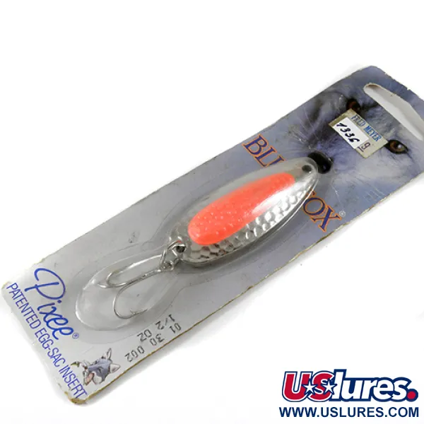   Blue Fox Pixee, 1/2oz Nickel / Fluorescent Orange fishing spoon #1336