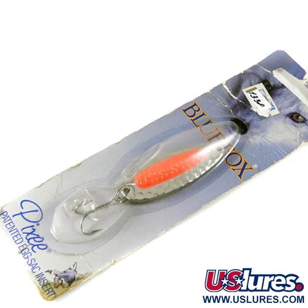   Blue Fox Pixee, 1/4oz Nickel / Fluorescent Orange fishing spoon #1338