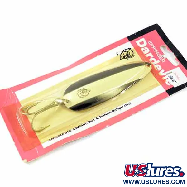  Eppinger Dardevle, 1oz Black / White / Nickel fishing spoon #1365