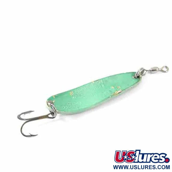 Vintage  Luhr Jensen Krocodile Die #3, 1/2oz Green fishing spoon #1368