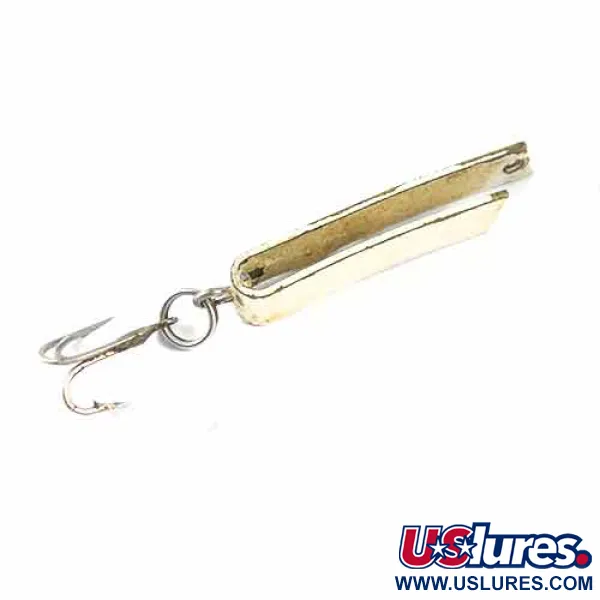 Vintage  South Bend Super-Duper 502, 3/32oz White / Brass fishing spoon #1370