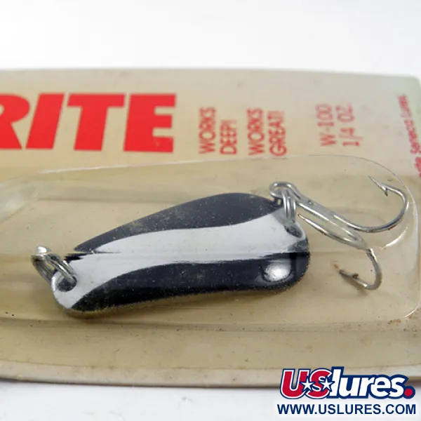 Seneca Wob-L-Rite, 1/4oz Black / White fishing spoon #1407