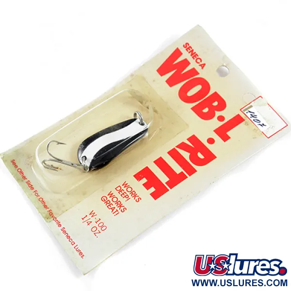  Seneca Wob-L-Rite, 1/4oz Black / White fishing spoon #1407