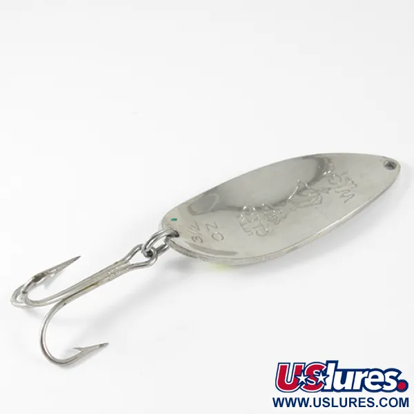 Vintage  Seneca Little Cleo (Hula Girl), 3/4oz Nickel / Green fishing spoon #1409