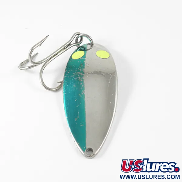 Vintage  Seneca Little Cleo (Hula Girl), 3/4oz Nickel / Green fishing spoon #1409