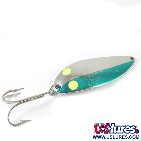 Vintage  Seneca Little Cleo (Hula Girl), 3/4oz Nickel / Green fishing spoon #1409