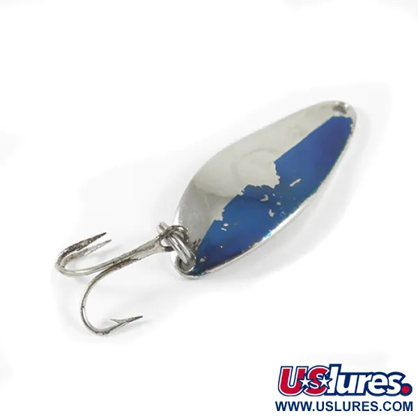 Vintage  Seneca Little Cleo, 1/4oz Nickel / Blue fishing spoon #1410