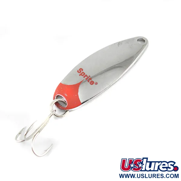 Vintage   Johnson Sprite, 1/4oz Nickel / Red fishing spoon #1425