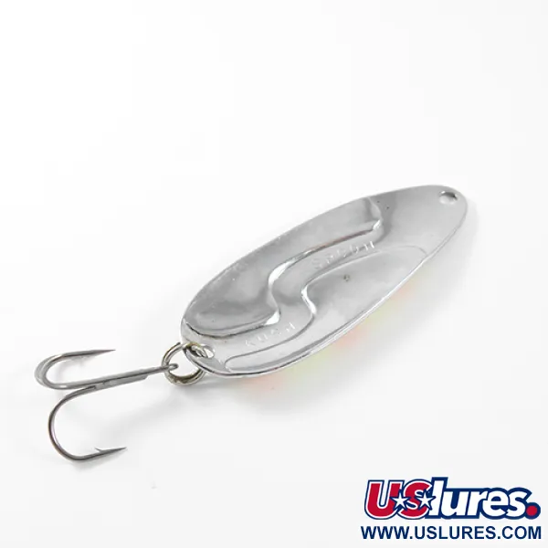 Vintage  Kushner Tackle Kush Spoon, 1/3oz Yellow / Red / Nickel fishing spoon #1443