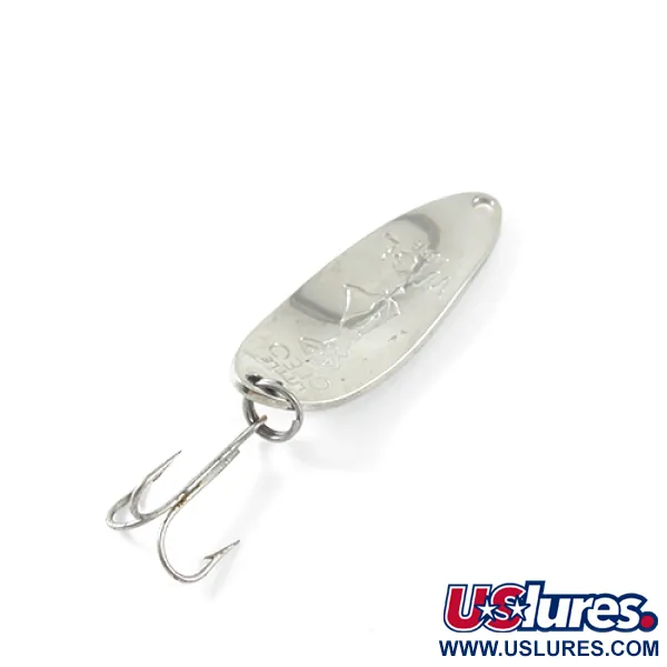 Vintage  Seneca Little Cleo (Hula Girl), 1/3oz Nickel / Orange fishing spoon #1445